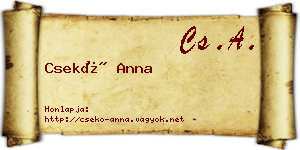 Csekő Anna névjegykártya